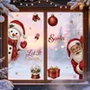 Decoraciones navideñas casa de nieve creativa bola de cristal pegatinas electrostáticas ambiente acogedor copo de nieve Papá Noel pegatinas de cristal