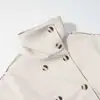 Para Comercio Exterior Europeo y Americano Transfronterizo Ropa de Mujer, Popular en Aliexpress, Moda Otoñal Gabardina de Doble Botonadura con Cuello Alto y Cinturón
