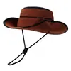 Sombrero de Vaquero Occidental para Hombre, Sombrero de Sol de Verano para Exteriores, Sombrero para Montañismo, Viajes, Pesca, Sombrero de Pescador, Secado Rápido, Transpirable, Sombrero de Protección Solar