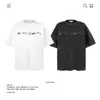 Camiseta Unissex de Algodão Puro Pesado com Estampa de Letras Felpudas Manga Curta 250g Marca Trendy Modelagem Solta Novo Top Transfronteiriço Atacado