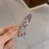 Pasador de Perlas Incrustado con Diamantes, Pin Lateral de Flequillo Estilo Coreano, Elegante Accesorio para el Cabello con Borla, Tocado de Pasador de Flores al por Mayor