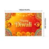 Bestseller transfronterizo de Amazon: Tela de fondo temática de Diwali con estampados de pavo real y lámpara de aceite de alta definición, perfecta para fiestas y decoraciones festivas