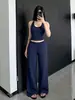Verão 2026 Novo Conjunto Esportivo Feminino de Calça Wide-Leg com Regata Fitness e Colete Lindo nas Costas - Best-Seller Transfronteiriço da Amazon