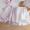 Calça Feminina Wide Leg Franzida, Nova Calça Cropped Doce de Estilo Coreano com Borda Franzida, Calça Casual Versátil Solta e Respirável para Bebês