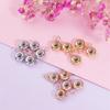 Cuentas de ajuste de acero inoxidable galvanizado de 18 quilates, accesorios de joyería, pulseras, collares, anillos de silicona, cuentas de posicionamiento, directo de fábrica