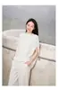 Pluma de ganso branco siberiano, seda de amoreira, colete de lã polar 90% para mulheres, popular e estiloso, direto do fabricante de lã polar Puyuan