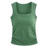 2027 Nuevo Estilo de Verano Chica Atractiva Cuello Cuadrado Tirantes Anchos Chaleco Integrado con Almohadillas en el Pecho Ajuste Ceñido Top Adelgazante para Mujer