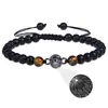 Pulsera Proyectora 100 Idiomas Europa y América Transfronteriza Te Amo Piedra Volcánica de 6 mm Turquesa Blanca Pulsera de Pareja