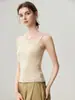Camisola de Cachemira para Bebé Estilo Nuevo Otoño Invierno para Mujer Cuello en U Moda Delgado Sin Mangas Capa Interior Chaleco Camisa Base de Punto