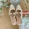 Deslumbrantes Sapatos Mary Jane Quadrados Inspirados em Chanel com Corte Baixo, Saltos Grossos, Laço e Saia Combinando, Sandálias de Uma Tira, Modernos