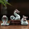 Mesa de Té Mascottas de los Doce Zodíacos Mascota de Té Juego Cerámica Dragón Decoración para Atraer Riqueza Creativos Adornos para Mesa de Té Arena Púrpura Té Lindo