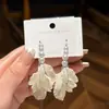 Pendientes de Borla de Flor de Perla Estilo Francés para Mujer, Pendientes Adelgazantes con Diseño Único y Temperamento Elegante, Pendientes Festivos