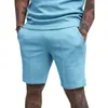 2025 Verano Transfronterizo Sitio Independiente Transfronterizo de Amazon Europeo y Americano Shorts de Color Sólido Pantalones Deportivos Casuales para Fitness para Hombre