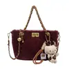 Bolsa de corrente romboide feminina 2024 nova moda de alta qualidade sensa maillard casual bolsa de ombro crossbody balde