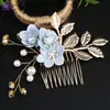 Diadema Dorada de Venta Caliente Estilo Europeo y Americano para Novias, Accesorios para el Cabello de Perlas Hechos a Mano, Accesorios para el Cabello de Boda, Juegos de Horquillas y Pasadores