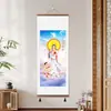 Pintura colgante de Son Guanyin Vista de Gran Misericordia del Mar de China Meridional Retrato de Guanyin en rollo Pintura Buscando Hijo para Ayudar Bebé Embarazado Pintura Decorativa