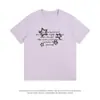 Camiseta de Verão Masculina Estilo Coreano Estampa de Estrelas Manga Curta Masculina e Feminina Casal Mesmo Estilo Algodão Puro Roupas Top Branco Tendência Ins