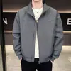 Chaqueta de Hombre Laisibote para Primavera y Otoño con Cuello Alto, Corte Holgado, Color Sólido, Chaqueta Casual Simple con Cremallera para Viajes de Negocios al por Mayor