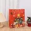 Bolsa de regalo de Navidad en existencia Bolsa de embalaje de manzana de caramelo de Nochebuena Bolsa de papel kraft de regalo de mano portátil de dibujos animados