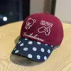 Nueva Gorra de Béisbol Bordada de Lunares con Oso de Dibujos Animados para Mujer, Versátil para Todas las Estaciones, Parte Superior Suave, Gorra con Visera Patchwork que Hace que la Cara Parezca Más Pequeña