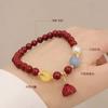 Pulsera de Pixiu de Cinabrio y Loto Pulsera de Arena Dorada Púrpura de Alto Contenido Joyería de Regalo de Transbordo para el Año de Vida de las Mujeres