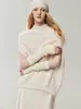 Suéter de estilo perezoso con cuello semi-alto 100% cachemira pura para mujer, sin mangas, corte holgado, tejido en capas, minimalista, elegante estilo murciélago