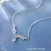 Collar Mansheng S999 Plata Pura Piedra de Cristal para Mujer Modelo Popular Nuevo 2025 Cadena Ligera de Cuello Cadena para Clavícula Joyería Regalo