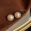 Pendientes de Botón de Lujo de Estilo Francés Vintage, Elegantes y Versátiles, Chapados en Plata con Diseño Elaborado, Pendientes de Declaración Hechos de Fábrica