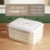 Caixa de bolinhos de grande capacidade para uso doméstico, especial para geladeira e freezer, selada para conservação fresca, multicamadas, para armazenamento de alimentos congelados rapidamente, caixa para guardar wontons