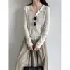 Suéter de Punto Grueso de Lana con Cuello Polo Luxi para Mujer, Nuevo Otoño 2026 Estilo Old Money Suéter Básico ss1055