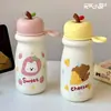 2025 Novo Super Fofo Desenho Animado Campus Grande Capacidade Fofo Casal Caneca Térmica Portátil Bonita Menina Copo de Água