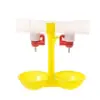 Bebedouro tipo válvula de esfera para frango e pato, bebedouro de esfera dupla com bico duplo, cabeça dupla com tigela, cesto suspenso para frango, copo suspenso de tigela dupla