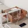 Cesta Pendurada ao Lado da Cama do Dormitório Essenciais para Estudantes Universitários Cama Superior Itens Essenciais Livros Fones de Ouvido Lanches Prateleira de Armazenamento com Painel Perfurado