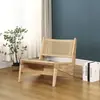 Cadeira Reclinável Nordic Home Changdijiaer Madeira Maciça Pousada Pessoa Única Preguiçosa Casual Varanda Rattan Trançado Cadeira Sofá Canguru