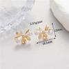 Pendientes de perlas de circonita con lazo de alta gama, de diseño de nicho, combinables con todo, populares y sencillos, productos semiacabados para hacer uno mismo.