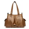 Bolsa Tote de Comércio Exterior Transfronteiriça para Mulheres, Estilo Europeu e Americano, Bolsa Tote Casual de Couro Macio de Grande Capacidade, Bolsa de Mão Feminina, Bolsa de Ombro, Bolsa Transversal