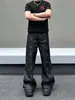 Calça jeans de trabalho estilo americano com múltiplos bolsos e cor original para homens e mulheres, nova vibe de outono e primavera, perna reta solta