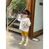 Nuevo de verano para niños, algodón puro, dibujos animados, para niñas, algodón de copo de nieve, bebé, manga larga, camiseta fina, top protector solar, camiseta básica