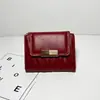 Cartera Nueva Corta para Mujer Transfronteriza, Color Sólido Simple, Bordado Vintage de Alta Gama, Cartera para Mujer con 70% de descuento, Al por Mayor en Stock