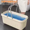 Cubo para Mopa Cubo para Mopa Doméstico de Plástico Engrosado Rectangular Cubo para Trapear Artefacto para Lavar Mopas Cubo Único Cubo de Agua para Lavar Suelos