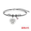Pulsera Europea y Americana Transfronteriza de Acero Inoxidable Pulsera Hueso de Serpiente Día del Maestro Memorial Diamante Rosa Regalo de Vacaciones Grabado Pulsera de Acero de Titanio