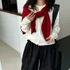 Cárdigan de punto estilo coreano, suave y elegante, mezcla de lana para mujer, con un diseño único de calados, tela suave y cómoda, y de longitud corta, perfecto para el otoño