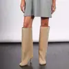 Nuevos estilos europeos y americanos de otoño/invierno: botas de cowboy occidentales sexys, de diseño único, a la moda y versátiles de tacón alto, cómodas botas altas estilo Martin