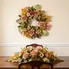 Corona de otoño decoración de corona de rosa de Acción de Gracias festival de la cosecha de otoño boda fiesta festiva decoración de pared puerta