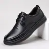 Zapatos de hombre de cuero genuino de capa superior, nuevos zapatos casuales de negocios de otoño, zapatos de cuero para hombre, zapatos de papá transpirables antideslizantes