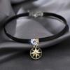 Choker coreano bússola colar de clavícula das mulheres curto estilo frio pescoço cadeia retro cyber vermelho pescoço cinto atacado