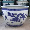 Tanque de Peces Grande de Cerámica para Sala de Estar, Tanque de Loto, Tanque de Agua Doméstico Jingdezhen al por Mayor, Tanque de Piso Extra Grande para Koi