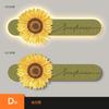 Pintura Decorativa de Pared para Dormitorio de Girasoles Pintura Colgante de Cabecera Iluminación LED Pintura de Ambiente Mural de Pared de Fondo para Sofá de Sala de Estar