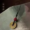 Nuevo Colgante de Moneda de Espíritu de Montaña de Aleación de Cobre, Cadena para Teléfono Móvil, Hebilla de Seguridad de Moneda de Cobre Bagua Trenzada, Cadena para Teléfono Móvil de Cinabrio