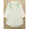Camisa de manga curta com estampa floral em gaze de algodão de camada dupla para mulheres, corte solto, coleção de verão 2026, algodão puro, macia, blusa casual feminina